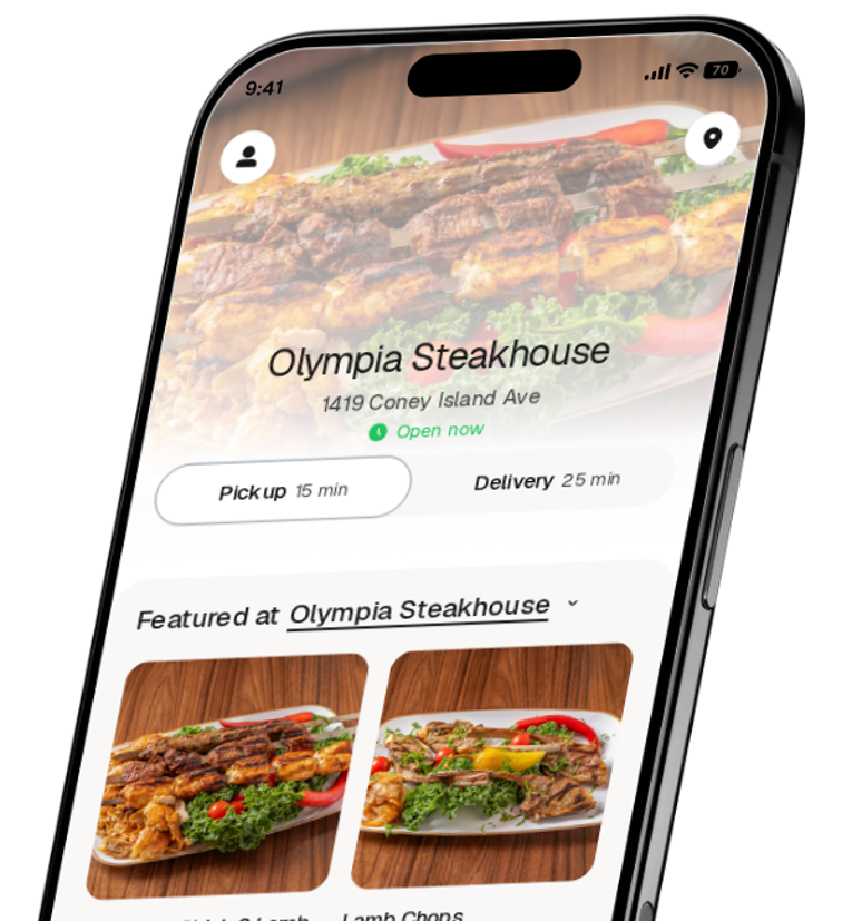 Olympia Steakhouse app preview